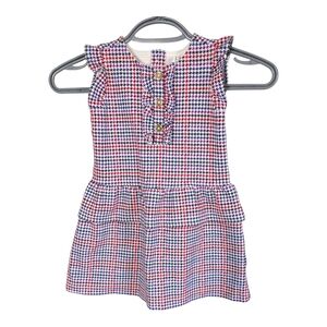 Janie and Jack‎ Houndstooth Plaid Ruffle Ponte Dress Sleeveless Size 3